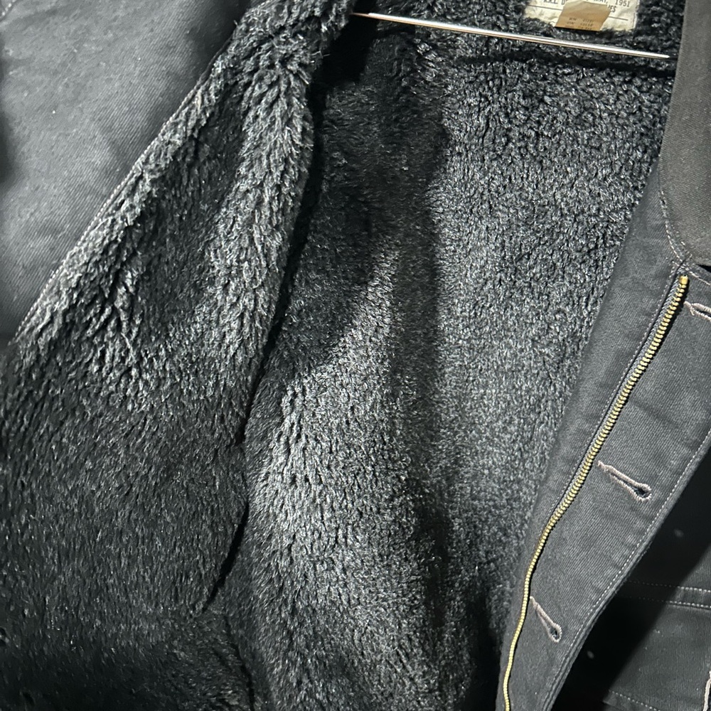 DOUBLE RL canvas faux fur lined Navy deck jacket size Medium - Picture 7 of 12